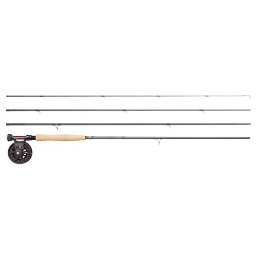 Greys Fin Euro Nymph 10' 3wt Fly Rod and Reel Combo, 4-Piece Graphite Rod, Large Arbor Disc Drag Fin Reel, Grey