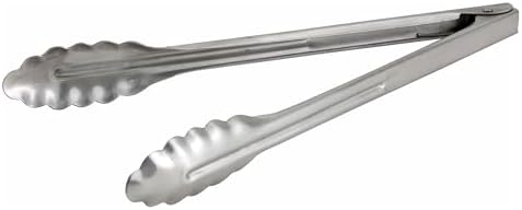 Winco Coiled Spring Extra Heavyweight Stainless Steel Utility Tong, 12-Inch