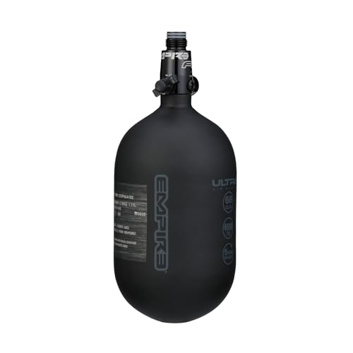 Empire Ultra Light Paintball Tank with FLO 4.5K Regulator 68ci, Matte Black Paintball Gun Paintball air Tank co2 Regulator
