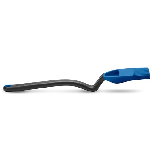 Image of Dreamfarm Brizzle 3-In-1 Flexible Silicone Sit-Up Basting, Drizzle, Scooping Brush with In-Built Sauce Resevoir - Classic Blue