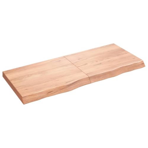 Genérico Wenjingqi EST Pared Madera Roble tratada marrón Claro 120x50x(2-6) cm, Marrón 363697