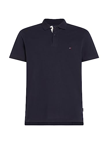 Tommy Hilfiger Uomo Maglietta Polo Maniche Corte Regular Fit, Blu (Desert Sky), XS