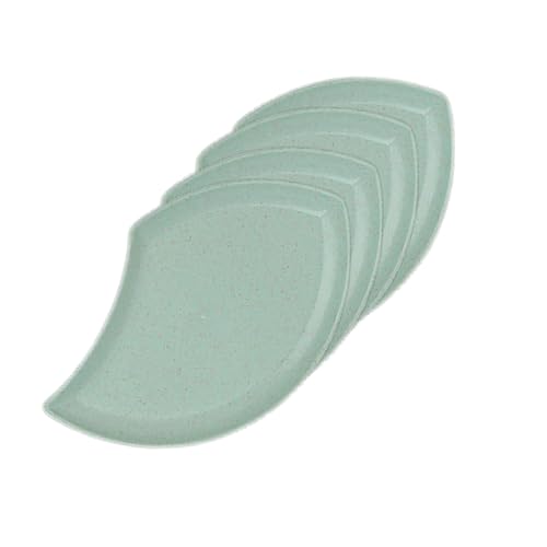 Image of YANCI Lightweight Wheat Straw Appetizer Plates, Reusable Unbeakeable Dinner Plates Set, 18 x 11 cm, Dishwasher & Microwave Safe (Green, Pack of 4)