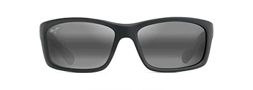 Maui Jim Knock Offs Will Help You Be More Comfortable Under The Sunshine 5 Maui Jim Men's and Women's Kanaio Coast Polarized Wrap Sunglasses, Matte Soft Black/White/Blue/Neutral Grey, Medium