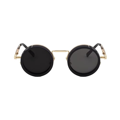 Image of 4Flaunt Spyn ND9 Adjustable Round Sunglasses with ND Filter - Stainless Steel Frame, Gojo Inspired Design, Polarized TAC Lenses & UV400 Protection