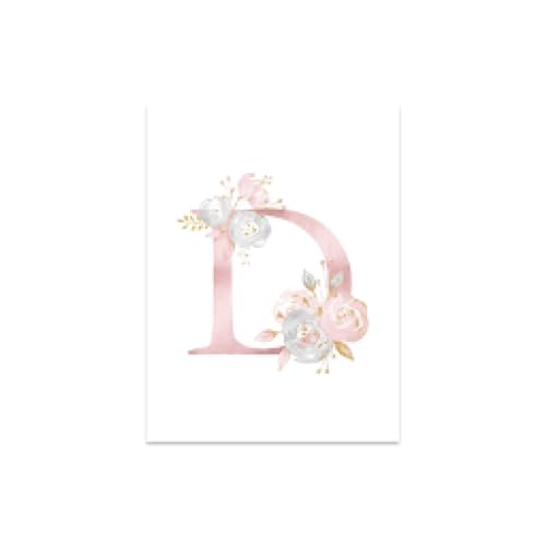 Peinture d'art mural personnalisée fleur rose GELYX, cadeau de naissance idéal