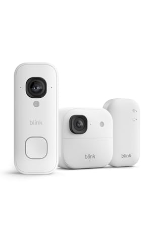 Videocamera esterna 2K+ Blink (ultimo modello) + Blink Videocitofono cablato 2K+ (ultimo modello) — Sistema da 1 videocamera, bianco