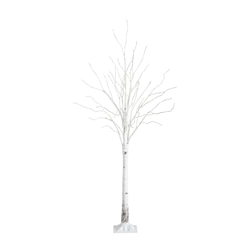 Nearly Natural 3-FT Pre-lit Artificial White Birch Tree with LED Lights, 92 Warm White LEDs for Indoor Home Décor, Fake Lighted Birch Tree for Winter, Valentine's Day, Easter Decorations