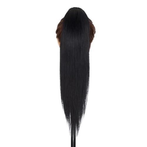 Coleta Postiza Extensión del cabello humano de las colas de caballo, clip en el postizo for las mujeres ponytail extension(Jet Black,20 inch 120g)