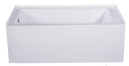 Carver Tubs - ALL6032 - Alcove Soaking Rectangle Bathtub w/Chrome Left Drain - 60” L x 32" W x 21.75” H - White Acrylic Tub Carver Tubs - ALL6032 - Alcove Soaking Rectangle Bathtub w/Chrome Left Drain - 60” L x 32" W x 21.75” H - White Acrylic Tub