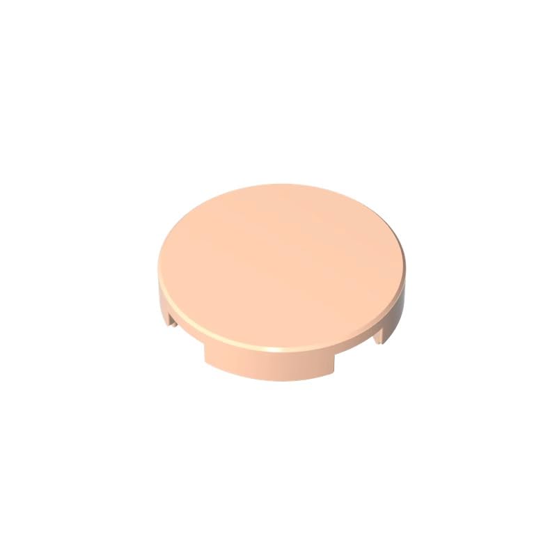 Gobricks 14769 Circular Plate Tile Round 2x2 with Bottom Stud Holder 50 Pieces GDS-611 Compatible with Lego Building Blocks Color:Light Nougat