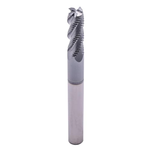 Image of 4 Flute Solid Carbide Roughing End Mills(5Pcs 1 /4 inch), ALCrSiN Nano Coated | 35 Helix, 1 /4 inch Cutting Dia, 1 /4 inch Shank Dia, 3 /4 inch LOC, 2-1 /2 inch OAL, for Milling Alloy Steel, Carbon Steel, Cast Iron