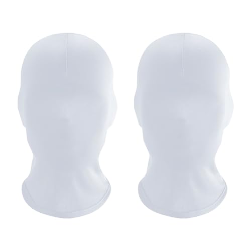 Lot de 2 Masques intégraux Blancs sans Visage pour Halloween, Cosplay et Cosplay - Unisexe