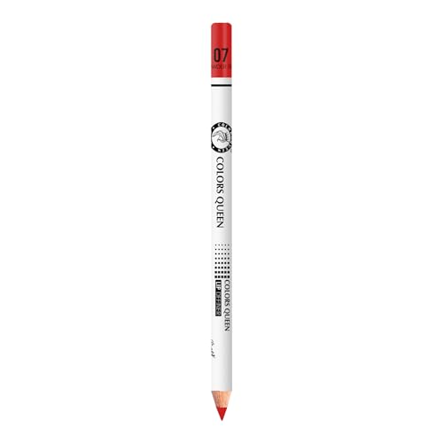 Image of Colors Queen Lip Definer Pencil | Highly Pigmented, One Swipe Smooth Application Matte Lip Liner | Long Lasting Lip Pencil (07 - Powder Red)
