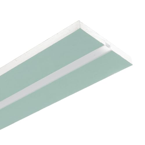 Eurekaled – 1pz Profilo Alluminio 2mt per strip LED - Integrato nel Cartongesso idrorepellente di spessore 12,5mm – Resistente all’umidità, adatto per bagno, zone umide - Incasso a scomparsa