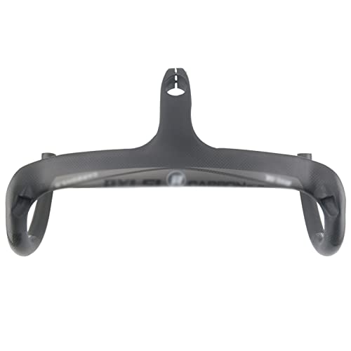 Manillar de bicicleta integrado, manillar de carretera de carbono integrado con potencia para bicicleta de carreras, velocidad de 1-1/8', manillar de caída con enrutamiento interno negro para bicicl