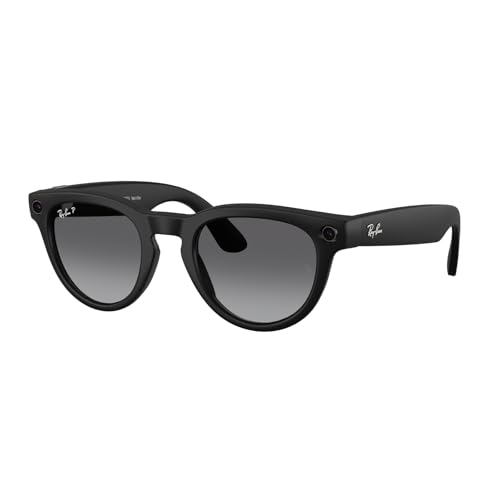 Ray-Ban Meta (Gen 2) Headliner AI Glasses for Men Women Low Bridge Fit 12 MP Camera 3K Ultra HD Video Open-Ear Audio Meta AI 2X Battery Life Matte Black/Polar Gradient Graphite Lenses