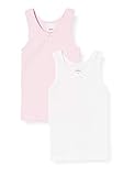 s.Oliver Unterhemd im Doppelpack Camiseta, Blanco/Rosa, 128 (Pack de 2) para Niñas