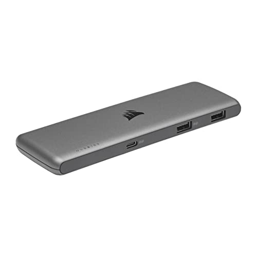 Corsair USB100 7-Port USB-C/USB-A Expansion Hub - 3X USB Type-C Ports - 4X USB Type-A Ports...