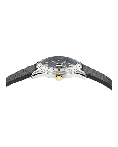 Versace Greca Time GMT Collection Luxury Mens Watch Timepieces with a Black Strap and Dial Featuring a Stainless Steel Case2