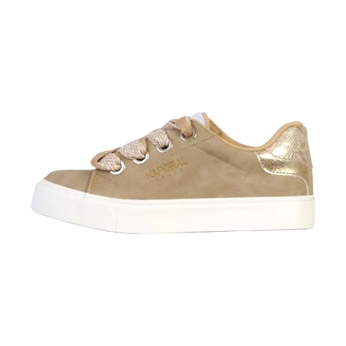Kaporal Femme Severine Racine Accueil Femme Chaussures-Femme Sneakers,-Baskets Tennis, Beige Doré, 38 EU