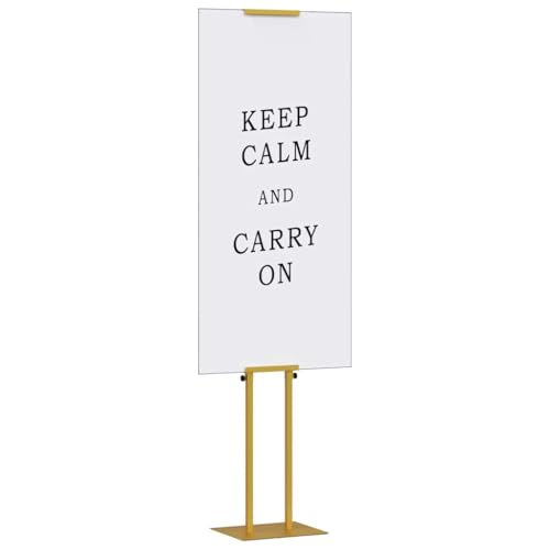 vidaXL Pantallas de Feria 2 pcs Dorado 30 x 24 x 208 cm Hierro, Display Moderno de Hierro Ajustable en Altura para Jardines y Terrazas, Soporte para Eventos al Aire Libre, Unidad de Exhibición, Decor