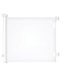 Retractable Baby Gates for Stairs, 55 Wide Mesh Dog Gate for Doorways, 33.6" Tall Easy to Use Pet Fence for The House, Toddler Safety Essentials Indoor&Outdoor, White