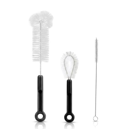 Image of 3 Pack Bottle Cleaning Brush Set -12 Inch Long Bottle Brush, Straw Cleaner, and Lid Brush, Suitable for Baby Bottles, Travel Mugs, Decanters, Narrow Neck Containers