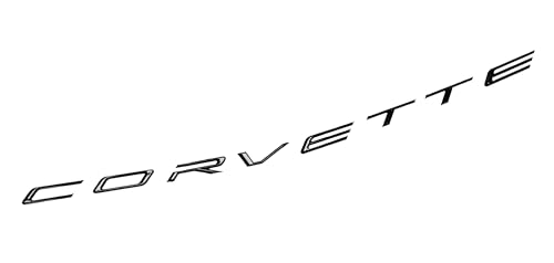 Image of 1PC Rear Corvette Letters Emblems 3D Badge Nameplate Logo Replacement for 2020+ C8 Corvette (Gloss Black)