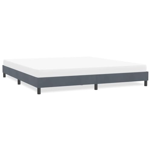 Woonisher Estructura de Cama sin colchón Terciopelo Gris Oscuro 180x220cm Colchón Doble de Tela Colchón Doble Colchones Memory