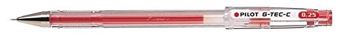 G-Tec -C 0.25 Hyper Fine Gel Rollerball Pens Red Ink (BL-GC25) (Each)