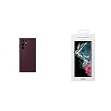 Samsung Housse en Cuir Bordeaux EF-VS908LEEGWW pour Galaxy S22 Ultra S908 & Film de Protection d'écran EF-US908 pour Galaxy S22 Ultra