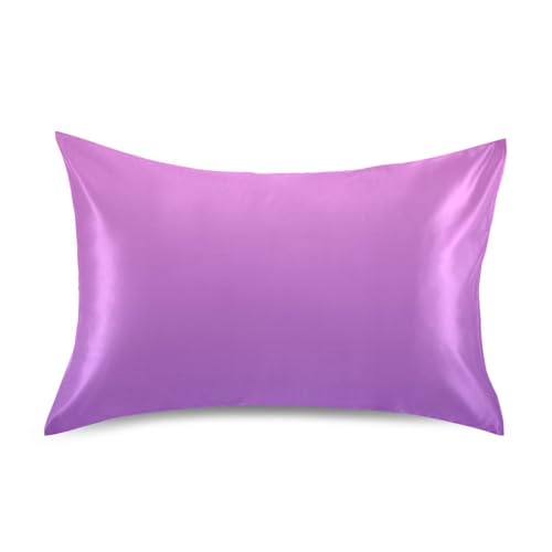 Gradient Violets Pink Satin Rectangle Pillowcase Soft Throw Pillow Cover for Sofa Car Bedroom Living Room 40x20in