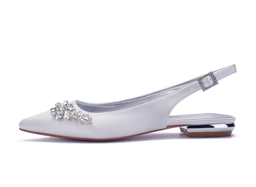 Comfortable Wedding Flats for Women Slingback Evening Pumps Shoes2