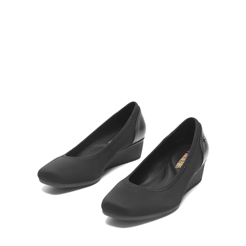 DREAM PAIRS DREAM PAIRS Women's Wedge Shoes Closed Toe Low Heel Pumps Comfotable Dress Shoes,Size 9.5,Black-Lycra,SDPU2418W