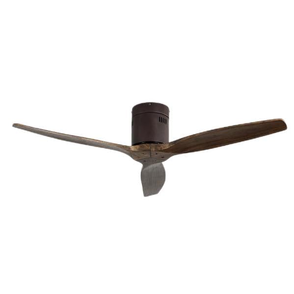 Brightium Ventilador DC 3 aspas roble, 6 velocidades, sin luz, control remoto y temporizador, ideal para frescura y comodidad en el hogar.