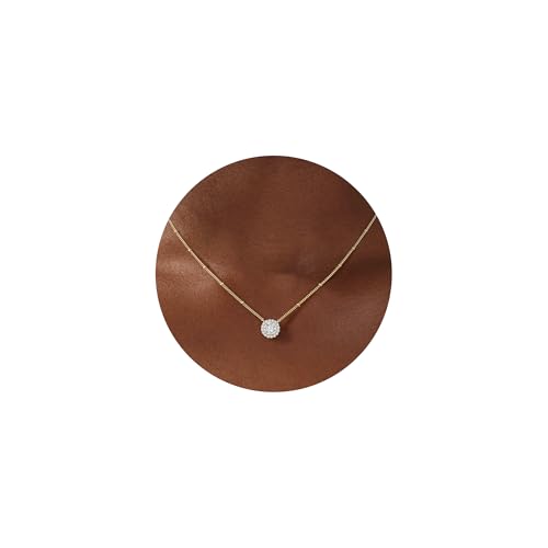 Turandoss Gold Necklace for Women, 14K Gold Plated Cubic Zirconia Necklace - image 1
