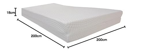 Dibapur Orthopädische 9 Zonen Kaltschaummatratze HR RG 50, 200cm x 200cm x 18cm Kern mit Doppeltuchbezug ca. 20cm Härtegrad: H2 (bis max. 85 Kg) Superior – Bild 3