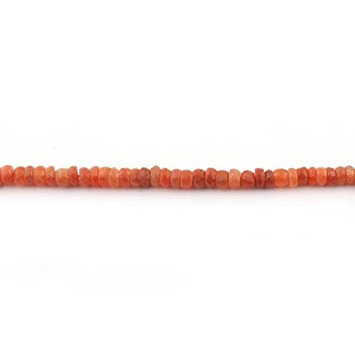 Pierre de soleil perles rondelles facettées 6mm 7mm | Fil 14" pour création collier SB4471