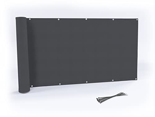 Balkonsichtschutz Aus Polyester, 160 G/m² – Blickdicht, UV- & Windgeschützt, 0,85x6 M