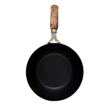 Generic Navbharat Cast Iron Flat Traditional Multipurpose Frying Pan with Handle Gas Stove and Induction Friendly Flat Base Fry Pan Vagharia Tawa Cookware for Home Kitchen (21.5In_Black)