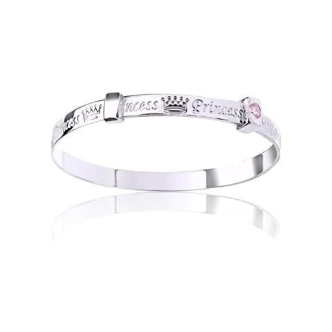 Princess Adjustable Sterling Silver Bangle for Children Cover
