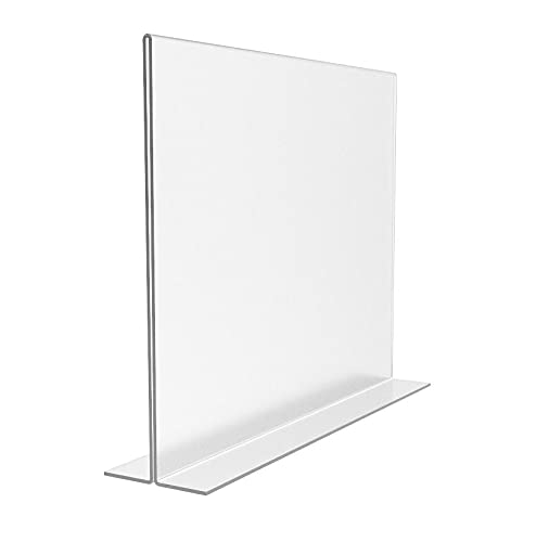 FixtureDisplays 12PK Clear Acrylic Sign Holders - 11x8.5" Horizontal Table Tent Frames