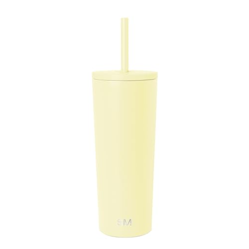 Image of Simple Modern Classic Tumbler with Straw Lid | Insulated Iced Coffee Cup Reusable Stainless Steel Water Bottle Travel Mug | Gifts for Women Men Her Him | 24oz | Buttercup
