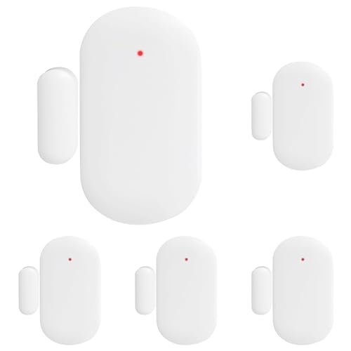 Nivian–Detector de Apertura valido para Puertas y Ventanas Compatible con Alarma Nivian–Apto para Interior-Inalámbrico 433Mhz - Fácil instalación sin Necesidad de Cables (Paquete de 5)