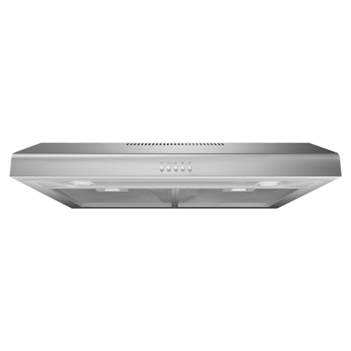 Image of 400 CFM Under Cabinet Range Hood 30 Inch, Stainless Steel Stove Vent Hood with 3 Speed Kitchen Exhaust Fan and Two Bright LED Light, Kitchen Hood 30 Inch for Duct /Ductless Convertible