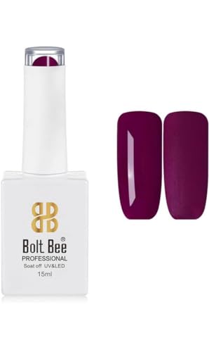 Image of Bolt Bee Maroon Color Gel Nail Polish Soak Off UV Gel 15ML DIY at Home Manicure Salon Nail Art