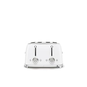 Smeg 50's Style Retro Aesthetic 4 Slice Toaster 6 Presets Extra Wide Slots White TSF03WHUS Smeg 50s Style Retro Aesthetic 4 Slice Toaster 6 Presets Extra Wide Slots White TSF03WHUS