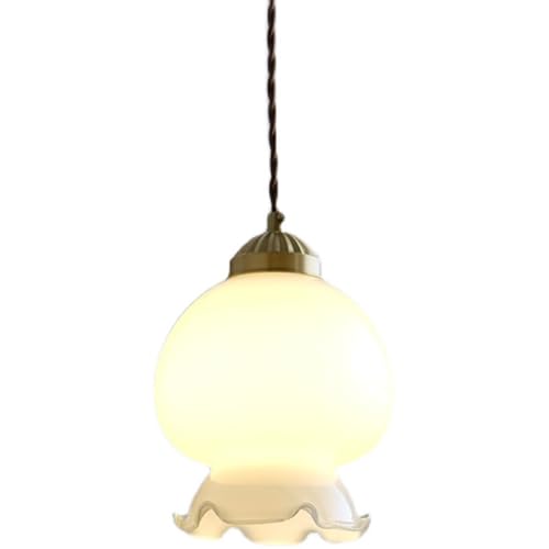Suspension fleur blanche luminaire îlot cuisine plafonnier vintage résine