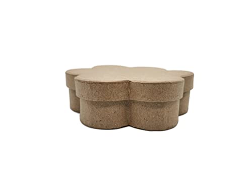 AllStellar Flower Shaped Paper Mache Boxes – Small Set of 4 Paper Mache Boxes with lids for Crafting, Gifts, Storing Jewelry, Treasure, Accessories, Cosmetics, Ornament and more